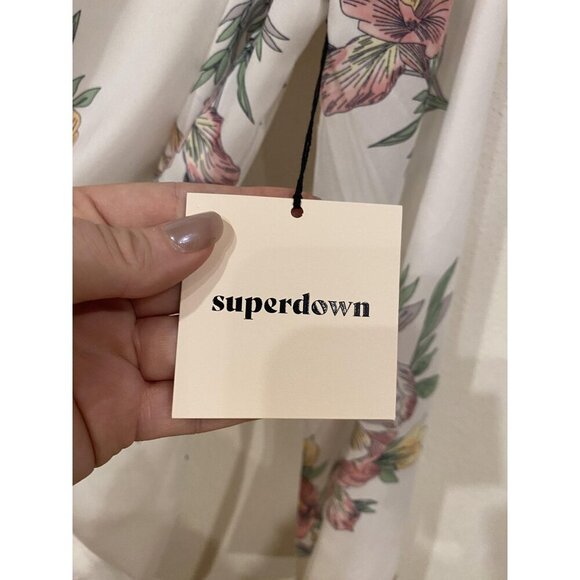 Superdown Essie Dress Womens Small White Floral One Shoulder Mini Party Cocktail - Picture 4 of 5